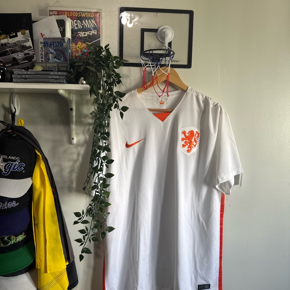 Nike White and Orange Men's Jersey